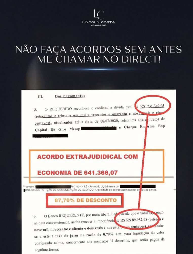 Prova real — Não faça acordo sozinho